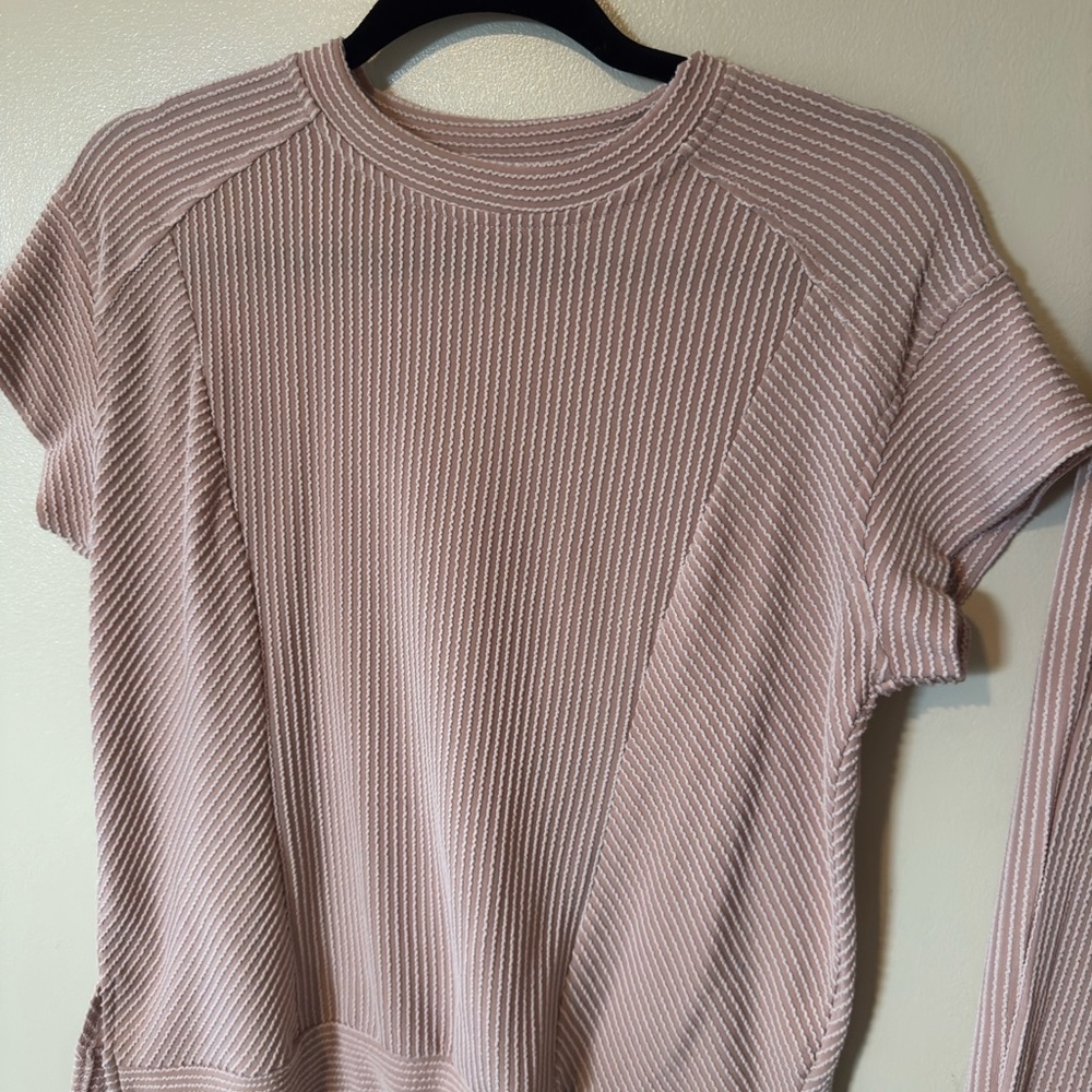 Blush Ribbed Lounge Set - Picture 2 of 9